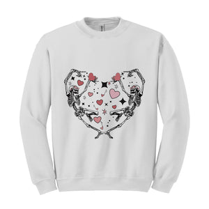 Skeleton Valentines Sweatshirt, Funny Valentines Day, Dancing Skeleton Sweater, Valentines Day Sweatshirt, Love Sweatshirt