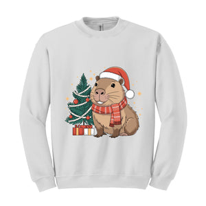 Capybara Christmas Sweatshirt, Gift for Capybara, Capybara Lover Hoodie, Funny Capybara Hoodie, Christmas Jumper Hoodie