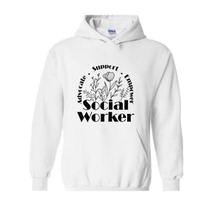 Social Worker Sweatshirt, Advocate Support Empower Sweatshirt, Social Worker Hoodie, Retro School Social Worker Sweatshirt