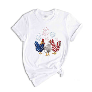 Fourth of July Americana Rooster Shirt, Independence Day Tee, American Pride Shirt, Patriotic Chicken Tee, Americana Rooster Shirt