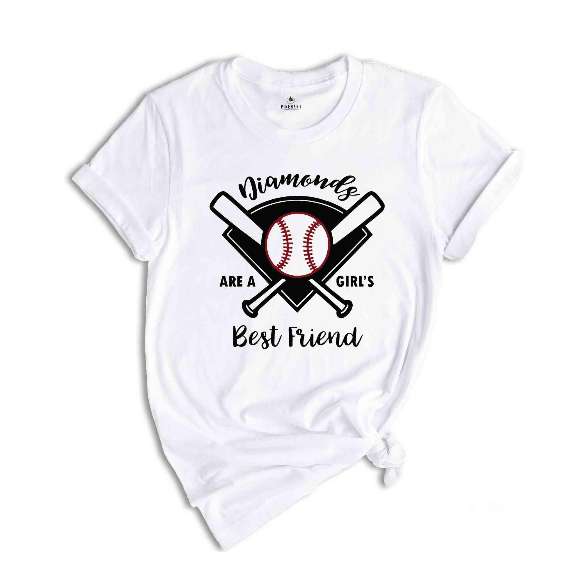 Baseball Shirt Women, Softball Shirts, Womans Cute Shirt, Baseball Shirts With Sayings, Cute Softball Tees, Diamonds Are A Girls Best Friend