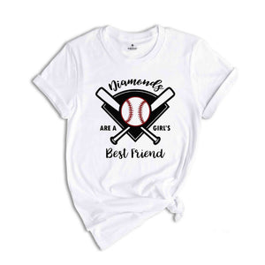 Baseball Shirt Women, Softball Shirts, Womans Cute Shirt, Baseball Shirts With Sayings, Cute Softball Tees, Diamonds Are A Girls Best Friend