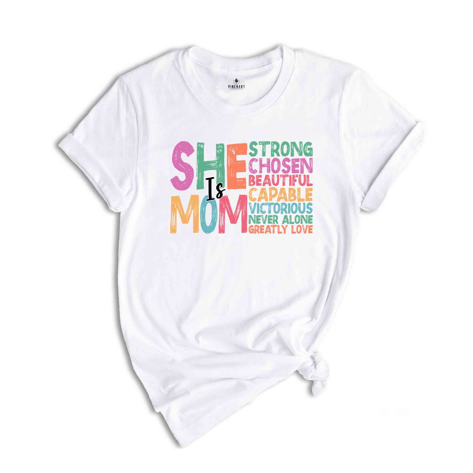 She Is Mom Shirt, Mother's Day Shirt, Gift For Mother, Rainbow Shirt, Cute Mother's Day Shirt, Mama Shirt, Cute Mother Tee