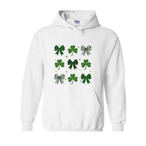 St Patrick's Day Bow Sweatshirt, St Patrick's Day Hoodie, Lucky Shamrock Hoodie, St Patricks Gift, St Patty's Hoodie, Irish Bow Hoodie