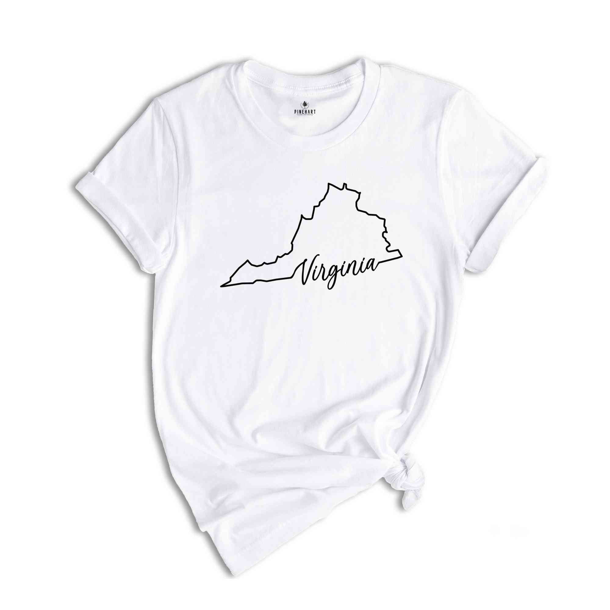 Virginia State Shirt, The USA State Shirt, Virginia USA Shirt, Virginia Map Outline Shirt, US Outline Shirt, United States Shirt