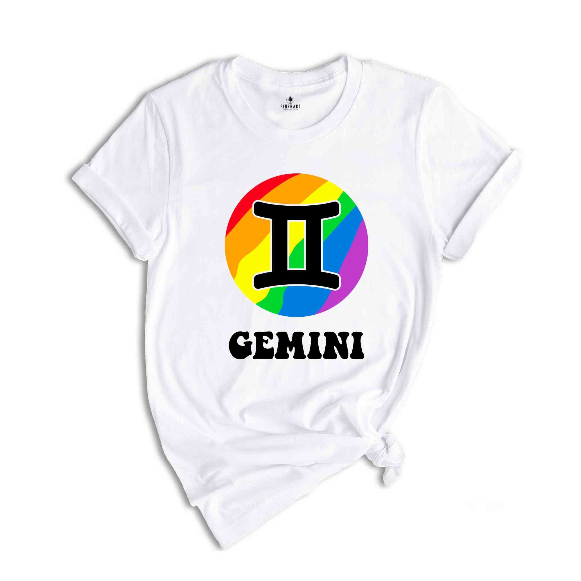 Gemini LGBT Shirt, Zodiac Sign Shirt, Gemini Birthday Shirt, LGBTQ Pride Shirt, Pride Month Shirt, Rainbow Shirt, Zodiac Tshirt