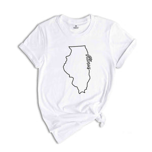 Illinois State Shirt, The USA State Shirt, Illinois USA Shirt, Illinois Map Outline Shirt, US Outline Shirt, United States Shirt