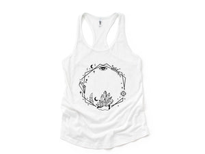 Wreath Tank Top, Witch Lover Tank Top, Crystal Tank Top, Mystic Tank Top, Spiritual Tank Top, Mystical Tank Top