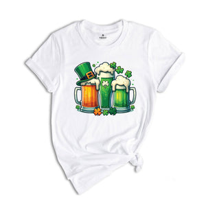 Irish Beer St. Patrick's Day Shirt, Paddy's Day Drinking Shirt, Shamrock Shirt, Ireland Flag Shirt, Beer Lover Shirt, Shamrock Beer Shirt