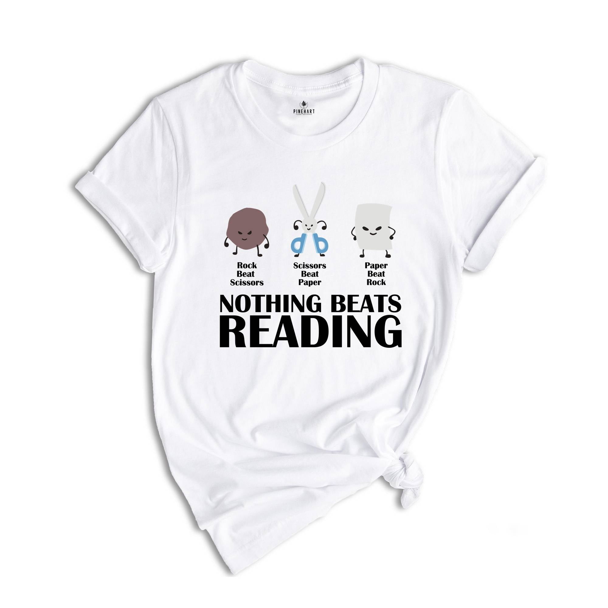 Rock Paper Scissor Reading Shirt, Book tshirt, Reading Teacher T-shirt, Bookworm Shirt, Teacher Tee, Book Lover Gift