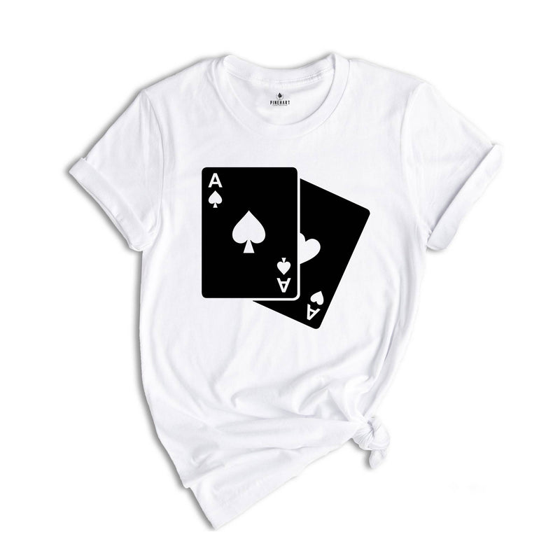 Ace of Spades Playing Card T-Shirt, Two Aces T-Shirt, Playing Card Shirt, Gambling Tee, Funny Gambler Shirt