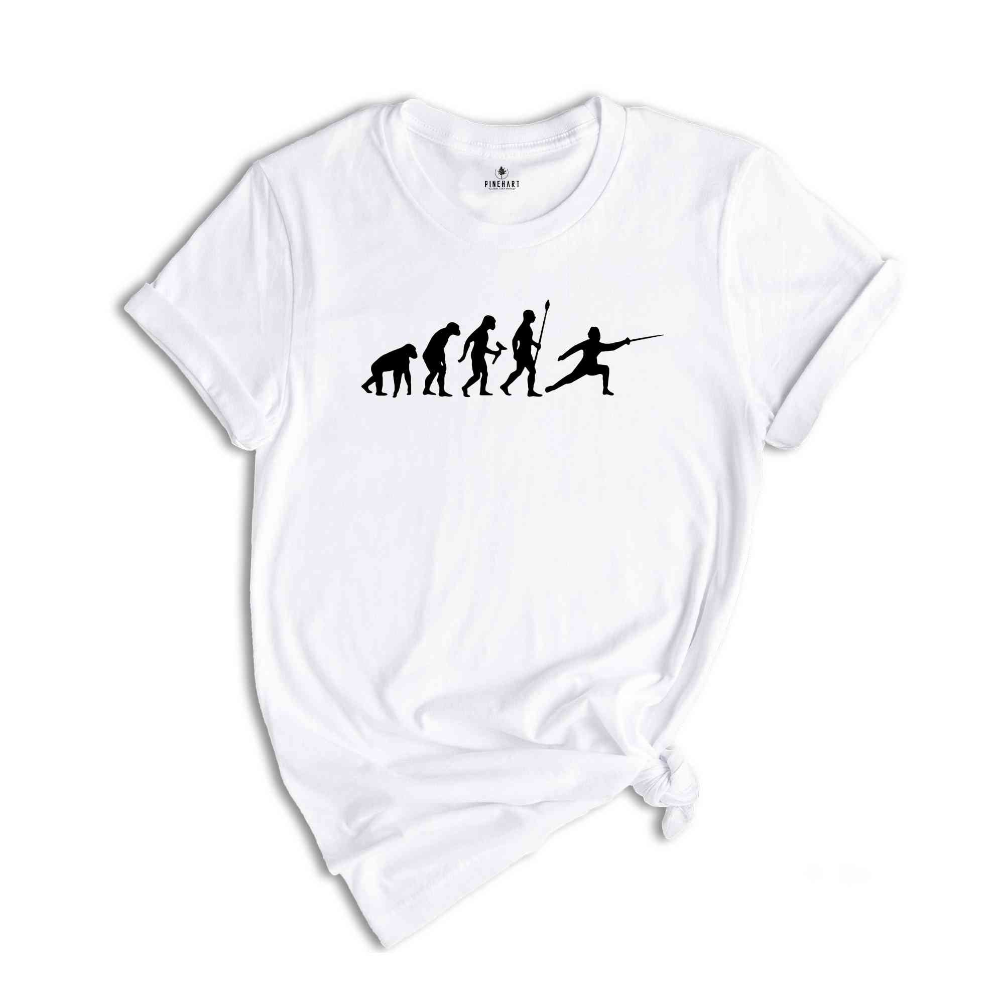 Fencing Evolution Shirt, Fencing Silhouette, Fencing Shirt, Fencing Lover Tee, Fencing Coach Gifts, Fencing Team T Shirt, T-Shirt for Fencer