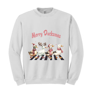 Merry Ducksmas Sweatshirt, Funny Animals Christmas Sweatshirt, Christmas Gift For Duck Lovers, Merry Ducksmas Sweatshirt For Women