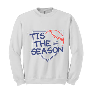 Tis The Season Baseball Sweahirt, Women's Aesthetic Baseball Sweatshirt, Baseball Player Gifts, Baseball Mom Sweatshirt, Baseball Team Tshir