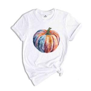 Watercolor Pumpkin T-shirt, Colorful Pumpkin Shirt, Halloween Shirt, Autumn Shirt, Cute Fall Shirt, Gifts For Halloween