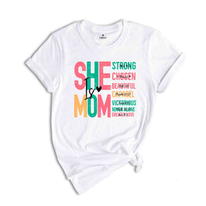 She Is Mom Shirt, Mother's Day Shirt, Blessed Mom Shirt, Bible Verse Shirt, Religious T-Shirt, Mom Shirt, Christian Mom Tee