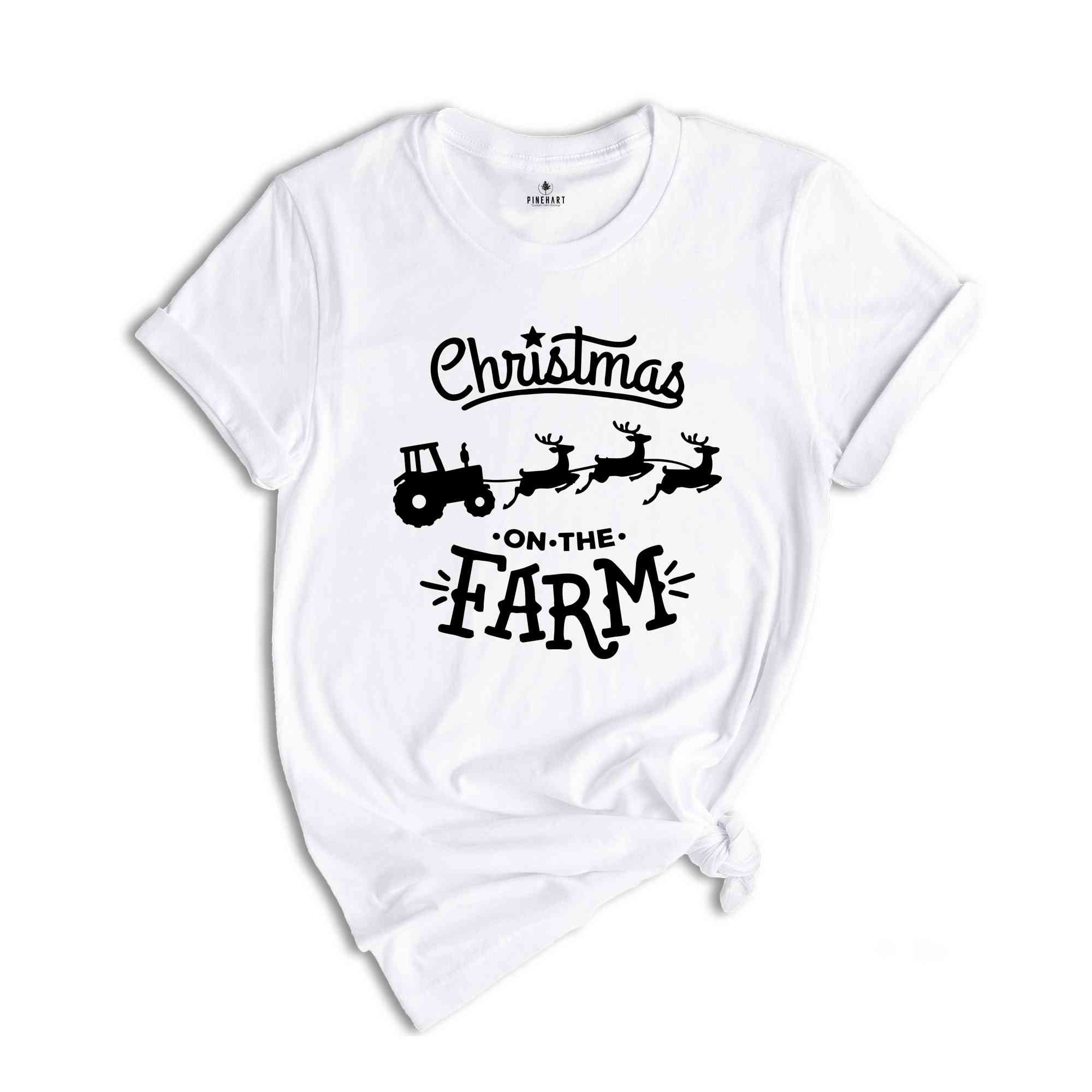 Christmas On The Farm Tee, Xmas Gift, Farmer Tee, Holiday Shirt, Family Matching, Farming Shirt, Christmas Farmer, Farmer Gift