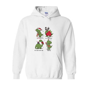 Christmas Dinosaur Hoodie, Dinosaur Hoodie, Christmas Gifts, Dinosaur Lover Hoodie, Fall Hoodie, Christmas Hoodie