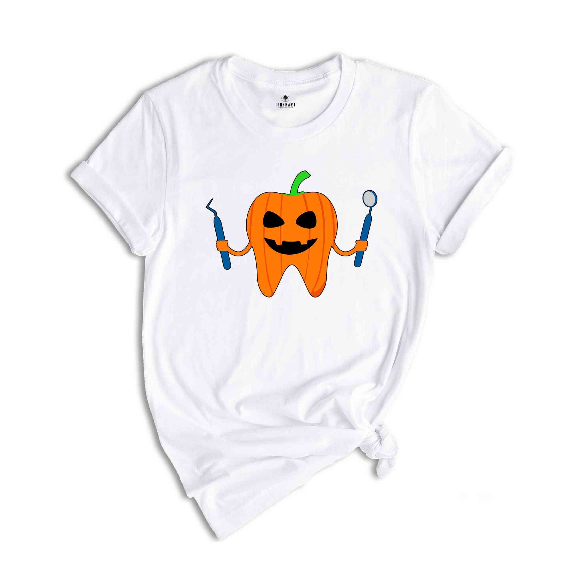 Pumpkin Tooth Shirt, Happy Halloween Tooth, Halloween Dental T-Shirt, Pumpkin Teeth Tooth Shirt, Dental Apparel