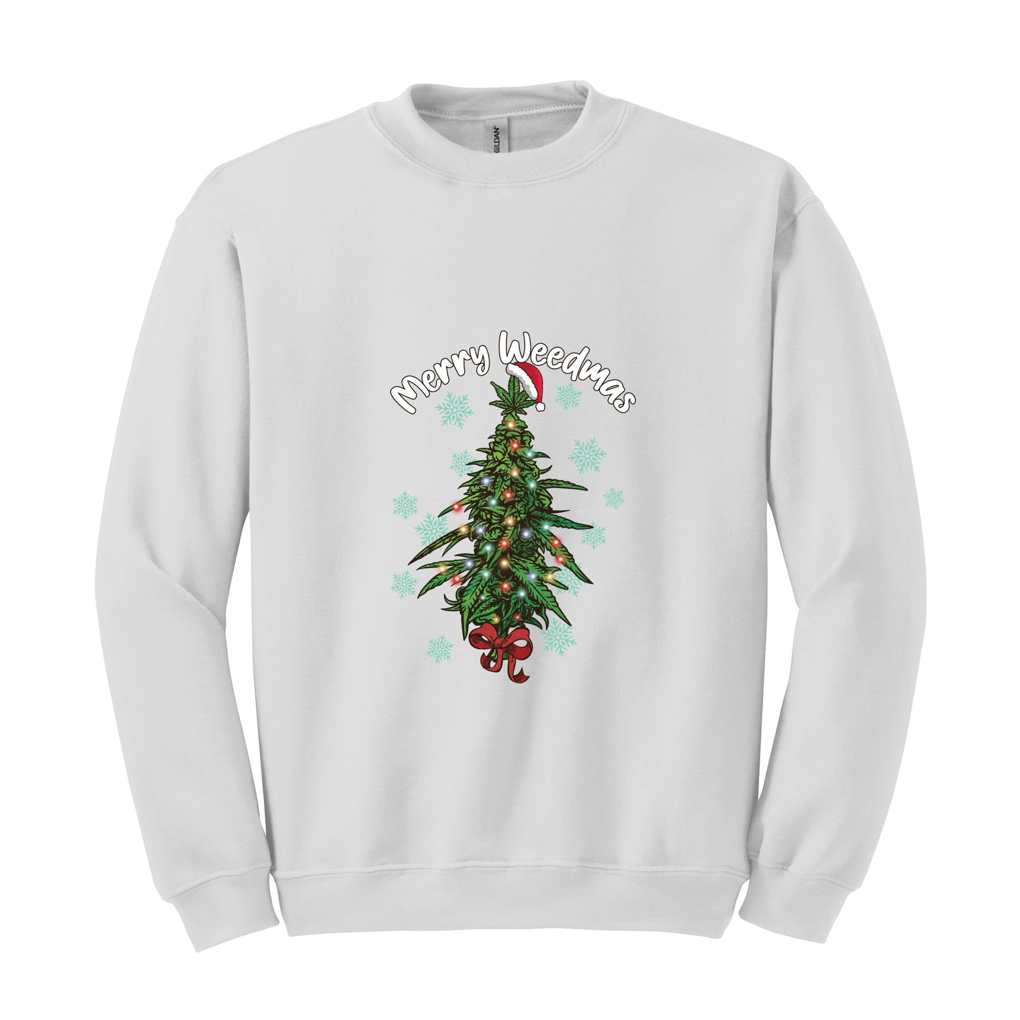 Merry Weedmas Sweatshirt, Christmas Tree Sweatshirt, Christmas Sweatshirt, Santa Claus Sweatshirt, Christmas Gift