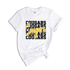 Team Mascot Cougars Team Shirt, Cougars Team Spirit Gift, Cougars Fan Shirt, Cougars School Shirt, Cougars School Spirit