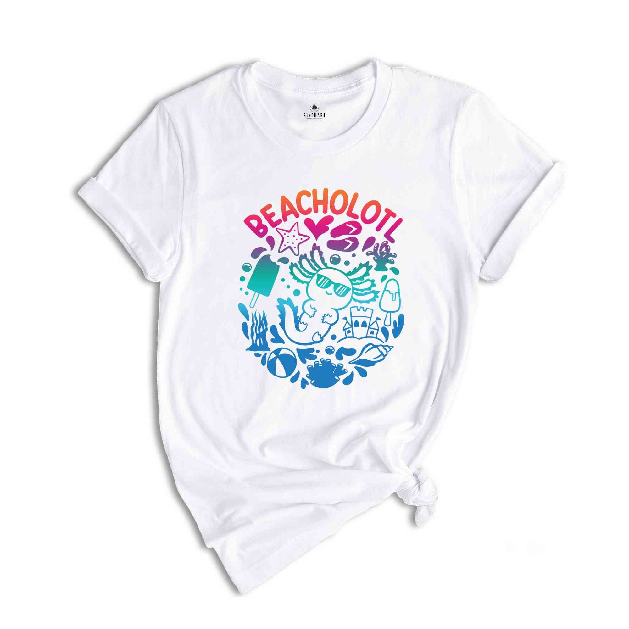 Beacholotl Shirt, Funny Axolotl Shirt, Family Vacation Gift, Holiday Matching Shirt, Cute Summer Tee, Beach Shirt