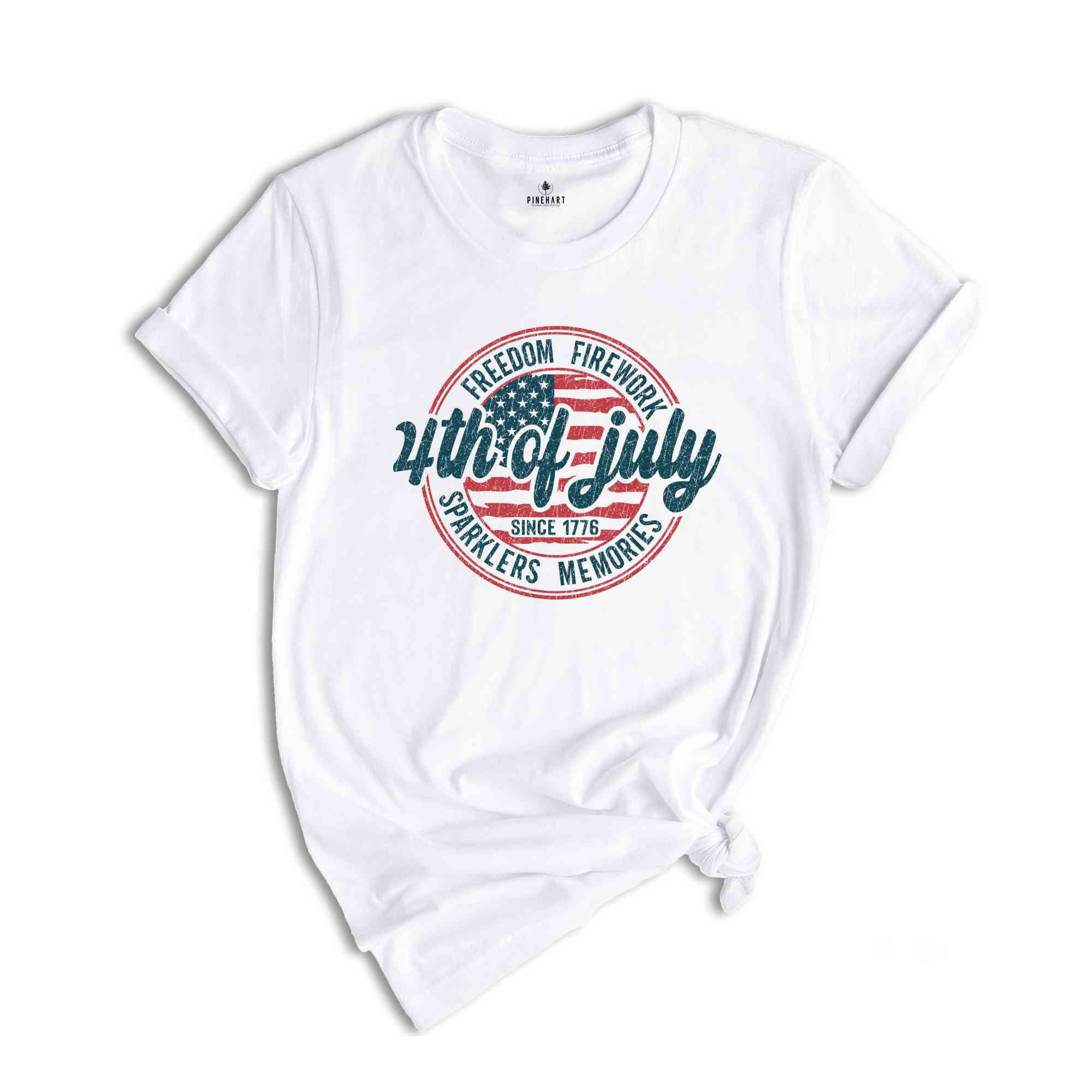 Freedom Firework Sparkles Memories, Independence Day Shirt, USA Shirt, Patriotic Shirt, Retro 4th Of July Shirt, Red White And Blue Shirt