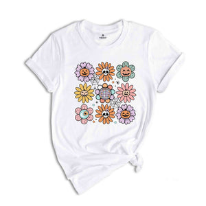 Retro Pumpkins And Flowers Shirt, Pumpkins Shirt, Halloween Shirt, Halloween Vibes Shirt, Fall Vibes Shirt, Retro Fall Shirt, Pumpkin Flower