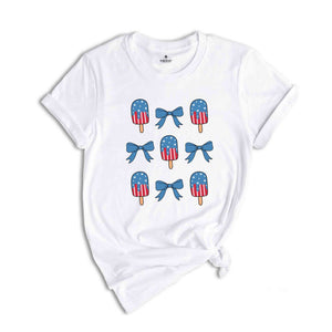 American Bow Shirt, Coquette 4th of July Shirt, America Shirt, Retro 4th of July Shirt, Independence Day Gifts, Patriotic Shirt