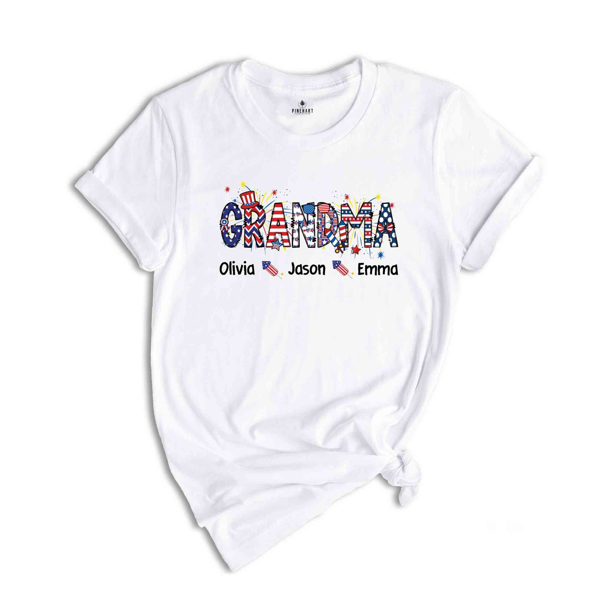 Custom Grandma Shirt, Custom 4th Of July Shirt, Independence Day Shirt, Gift For Grandma, Personalized Grandma Shirt, Republican Shirt