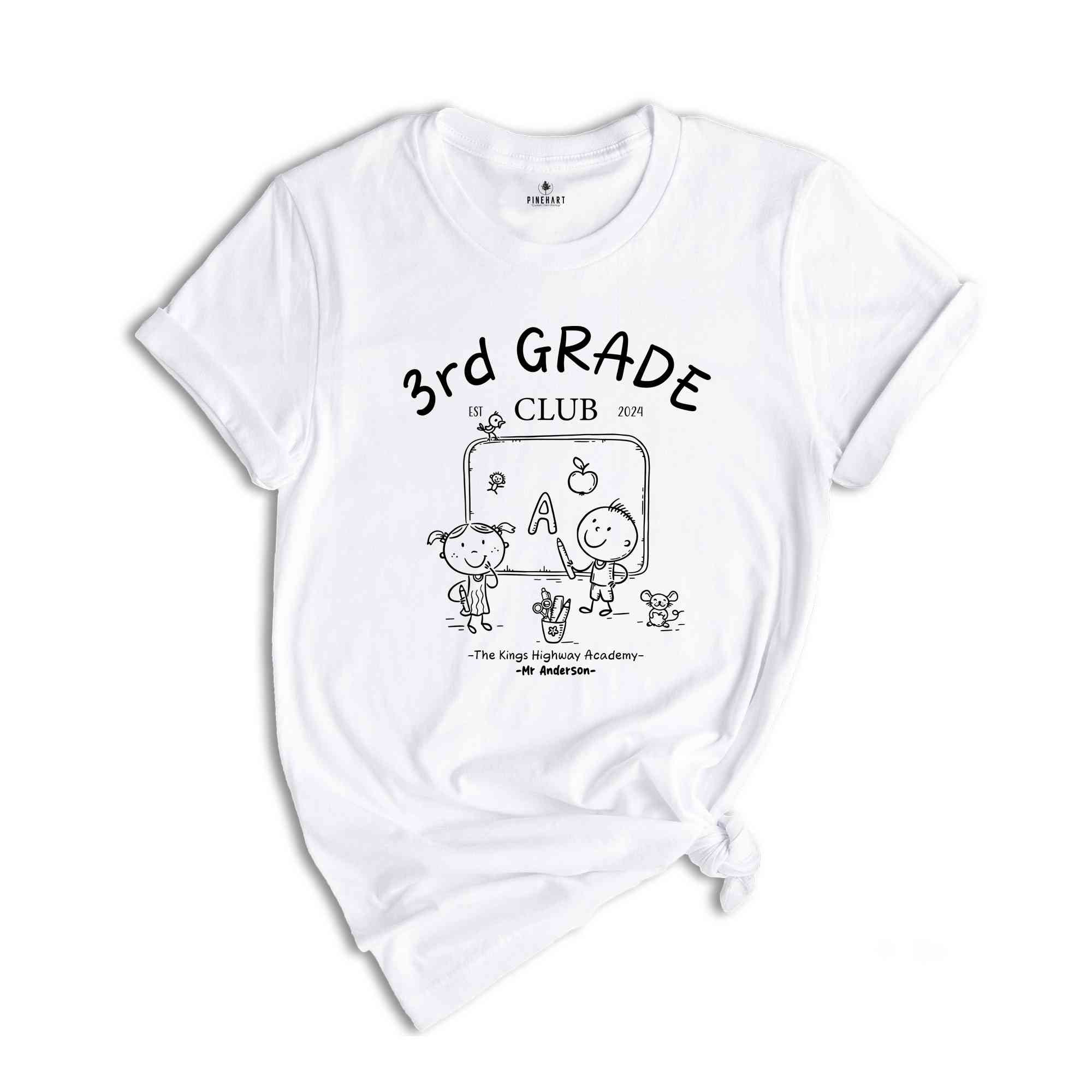 Custom Third Grade Teacher Shirt, Back to School Custom Name Tee, 1st 2nd 3rd 4th 5th Grade Teacher T-Shirt, Third Grade Shirt