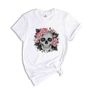 Skeleton shirt, Flowers shirt, Vintage Mom Shirt, Halloween shirt, Halloween Funny Shirt, Spooky Shirt, Pink Roses Shirt, Ghost Shirt