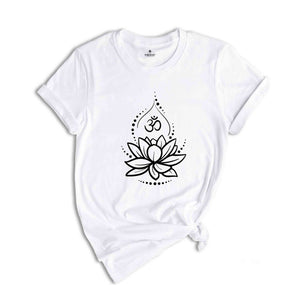 Lotus Flower TShirt, Yoga Graphic Tees, Meditation Shirt, Spiritual T-Shirt, Yoga Lover Shirt, Boho Style Shirt, Gift for Her