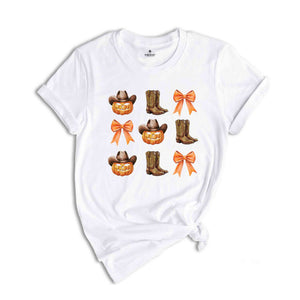 Howdy Pumpkins Shirt, Thanksgiving Shirt, Western Fall Shirt, Cowgirl Shirt, Western Halloween Shirt, Fall Coquette Bows Shirt, Fall Shirt