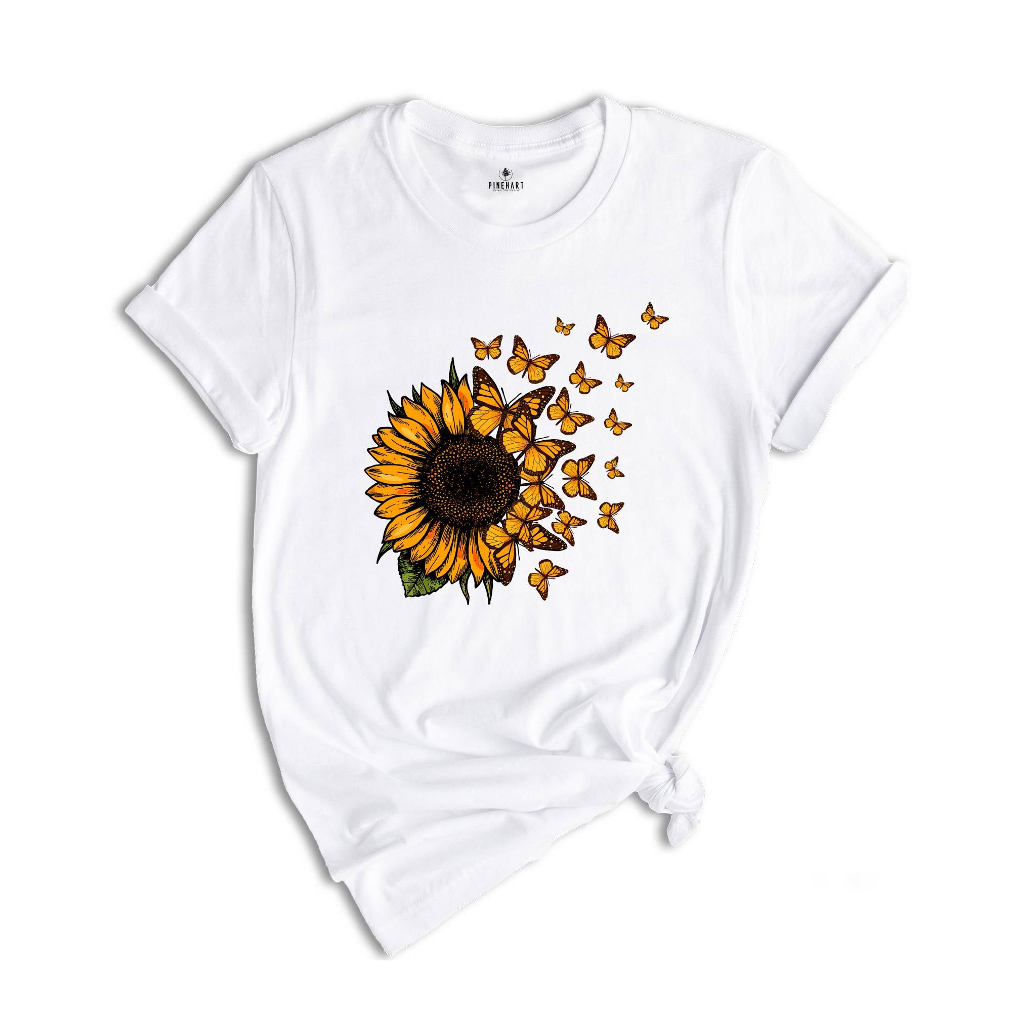 Sunflower Butterfly Shirt, Butterfly Tee, Sunflower Shirt, Floral Shirt, Love Butterfly Shirt, Sunflower Tshirt, Gardener Tee