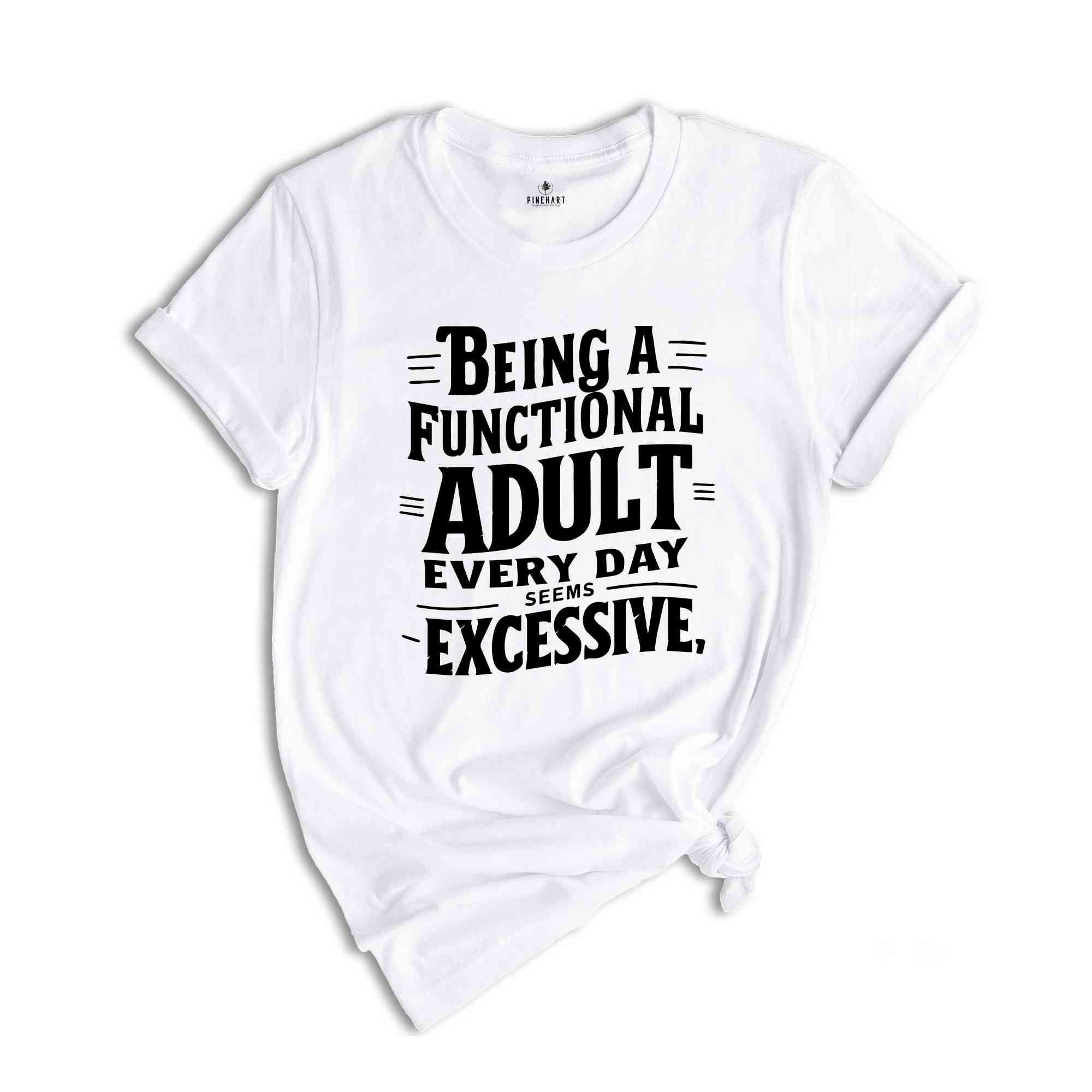 Being A Functional Adult Everyday seems excessive Shirt, Sarcastic Adult T-Shirt, Funny Saying Shirt, Sarcastic Shirt