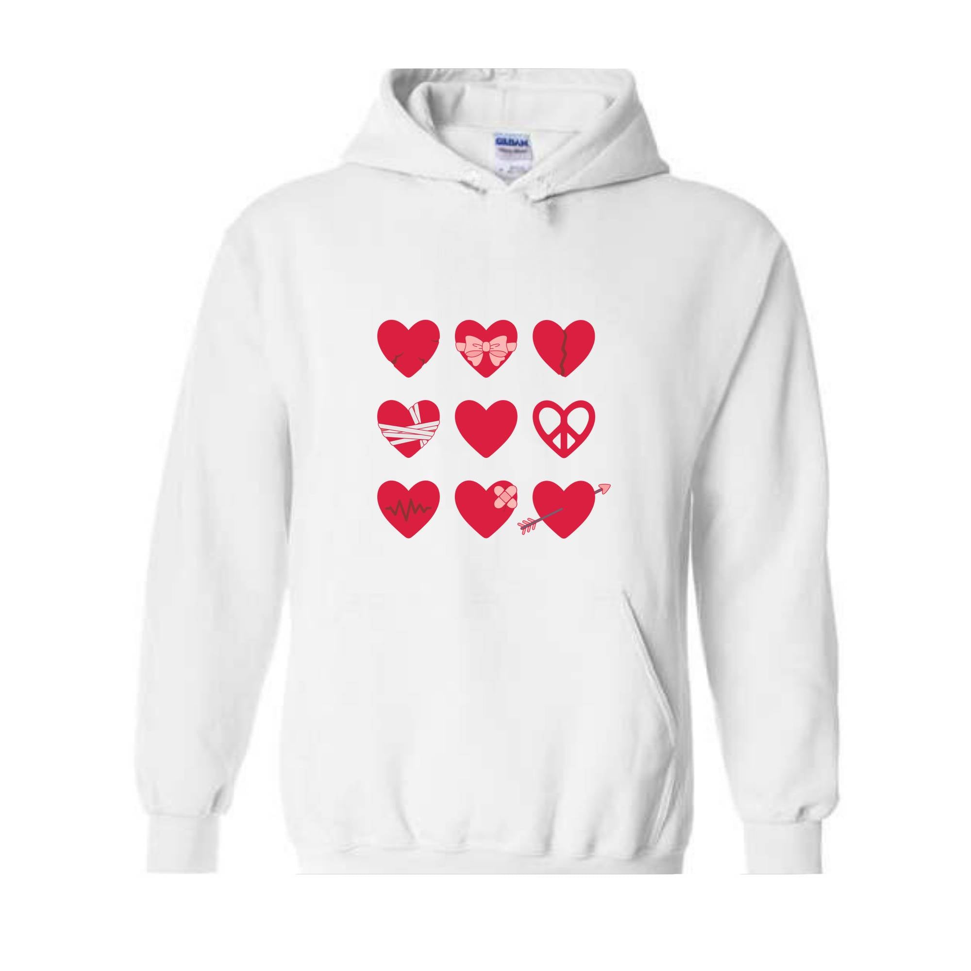 Womens Valentines Hearts Hoodie, Valentine Hoodie, Hearts Valentine Gift, Valentine Sweatshirt, Valentines Day Sweatshirt,