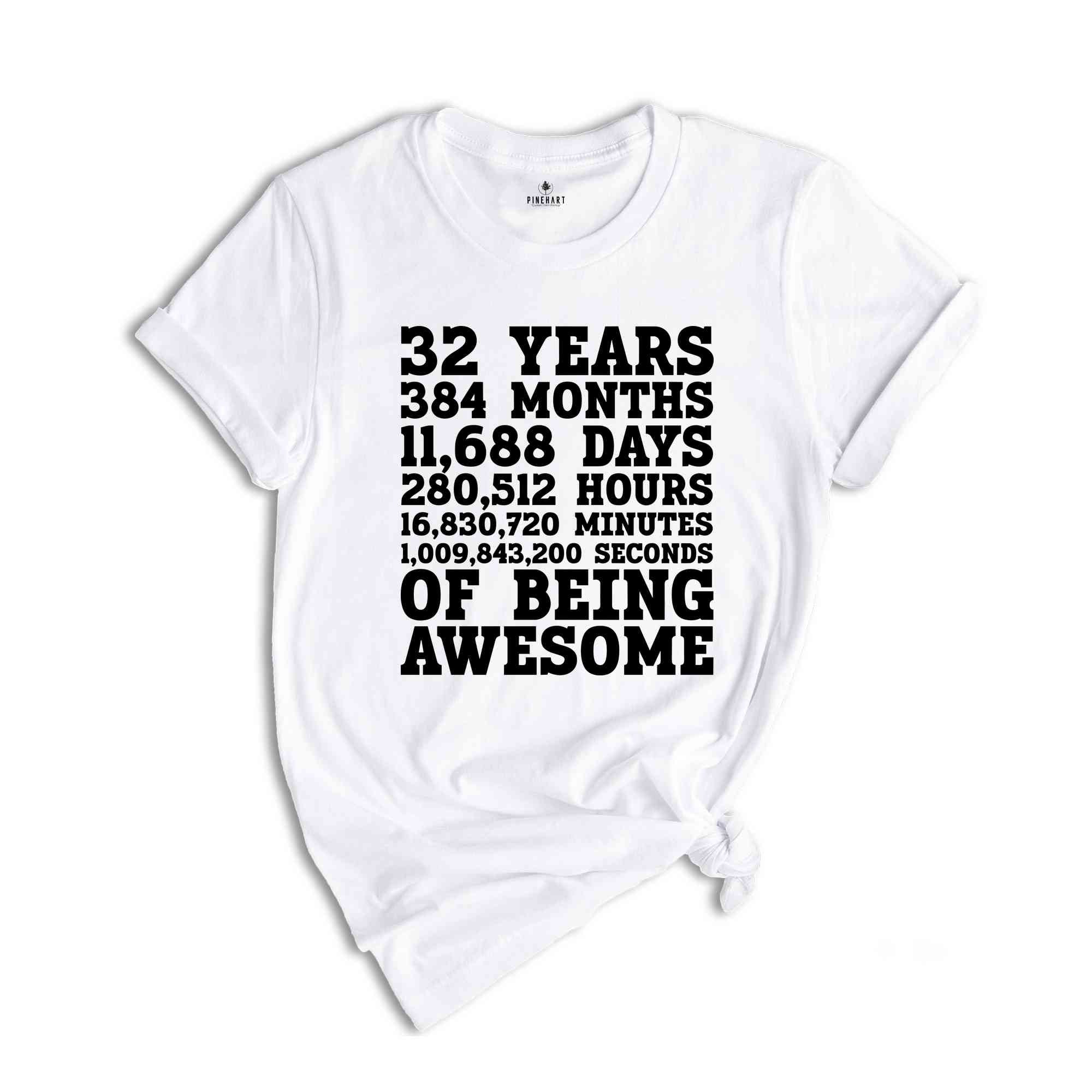 32 Years Definition T-Shirt, 32nd Birthday Shirt, Thirty Two Years Old Tee, 32nd Birthday Sweatshirt, Turning 32 Gift, Born In 1992 Shirt