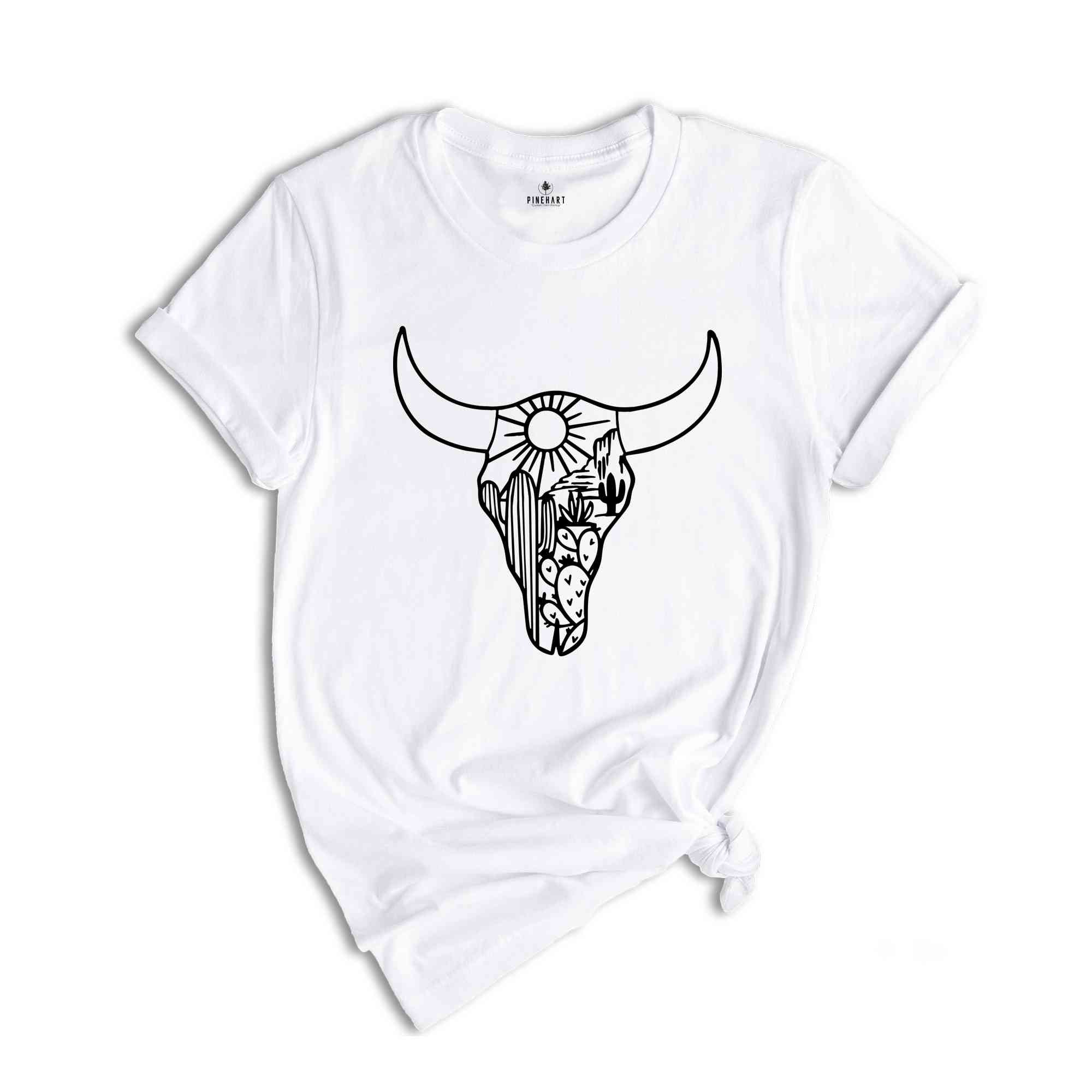 Cow Skull Desert Shirt , Western Shirt, Cowhide Shirt, Country Shirt, Cow Shirt, Cowgirl Shirt, Mom Shirts, Western Boho Shirt