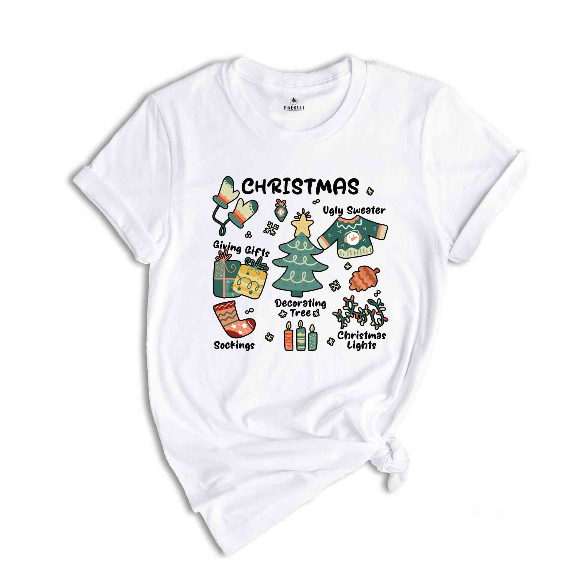 Retro Christmas Shirt, Christmas Shirt, Ugly Sweater Shirt, Giving Gift Shirt, Socking Shirt, Christmas Lights, Decorating Tree