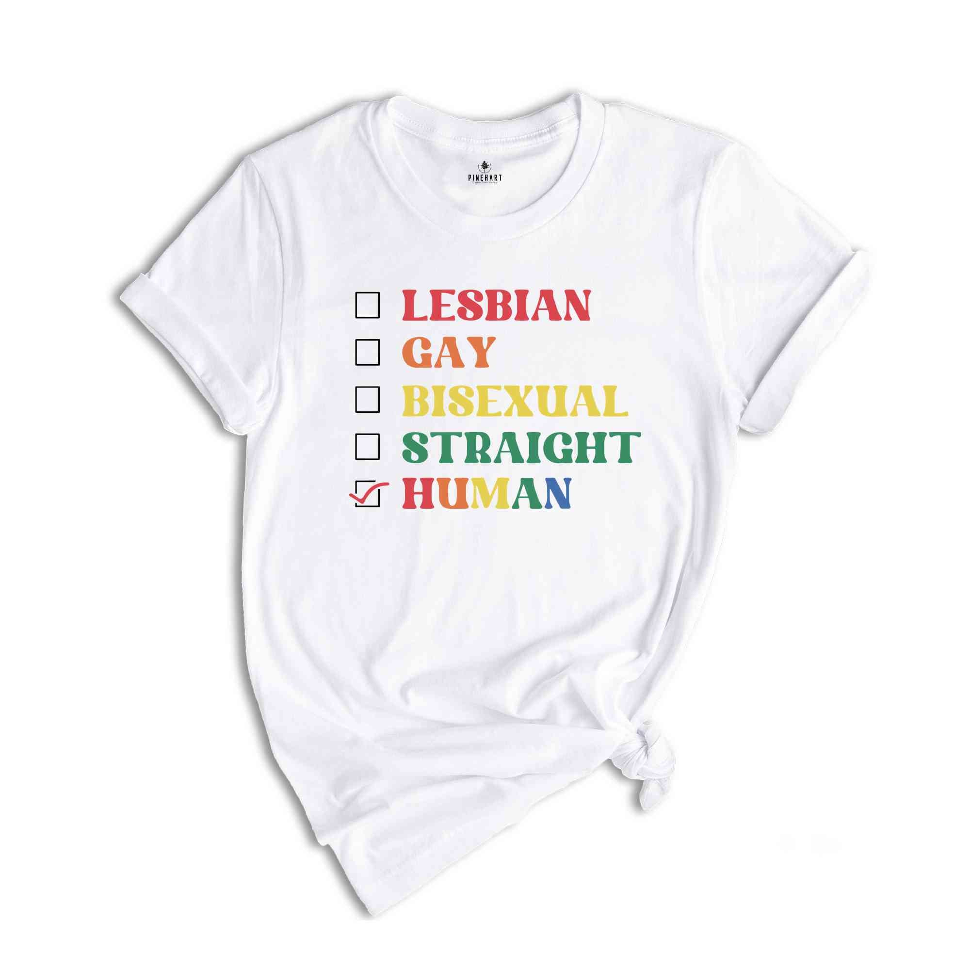 Rainbow Pride Heart Shirt, LGBT Shirt Funny Gift, Pride Shirt Women, Human Rights Awareness Shirt, Gay Pride Month Shirt