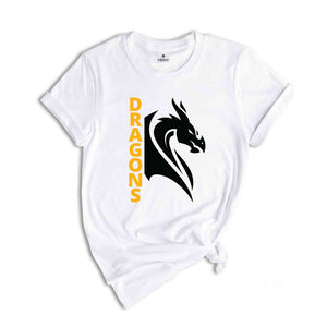 Dragons Shirt, Dragon Shirt, Custom School Name Shirt, Sports Team Shirt, Mascot Shirt, School Sports Team Shirt, School Shirt, Team Shirt