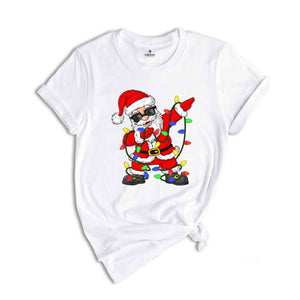 Dabbing Santa Shirt, Funny Santa T-Shirt, Christmas Lights Shirt, Santa Claus Shirt, Funny Christmas, Santa Christmas Shirt