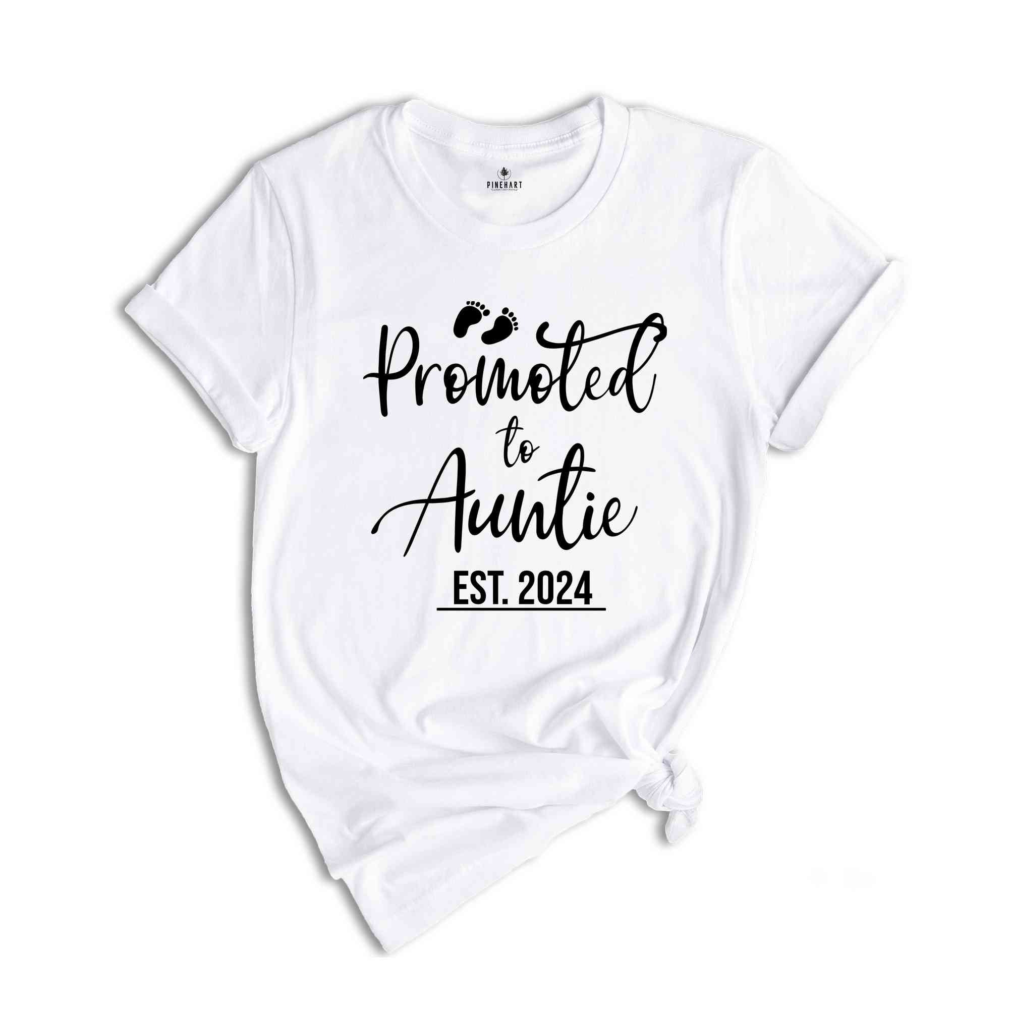 Baby Announcement, Promoted to Auntie, Promoted to Uncle Est. 2024, New Aunt Shirt, New Uncle Shirt, Pregnancy Reveal, Baby Reveal Shirts