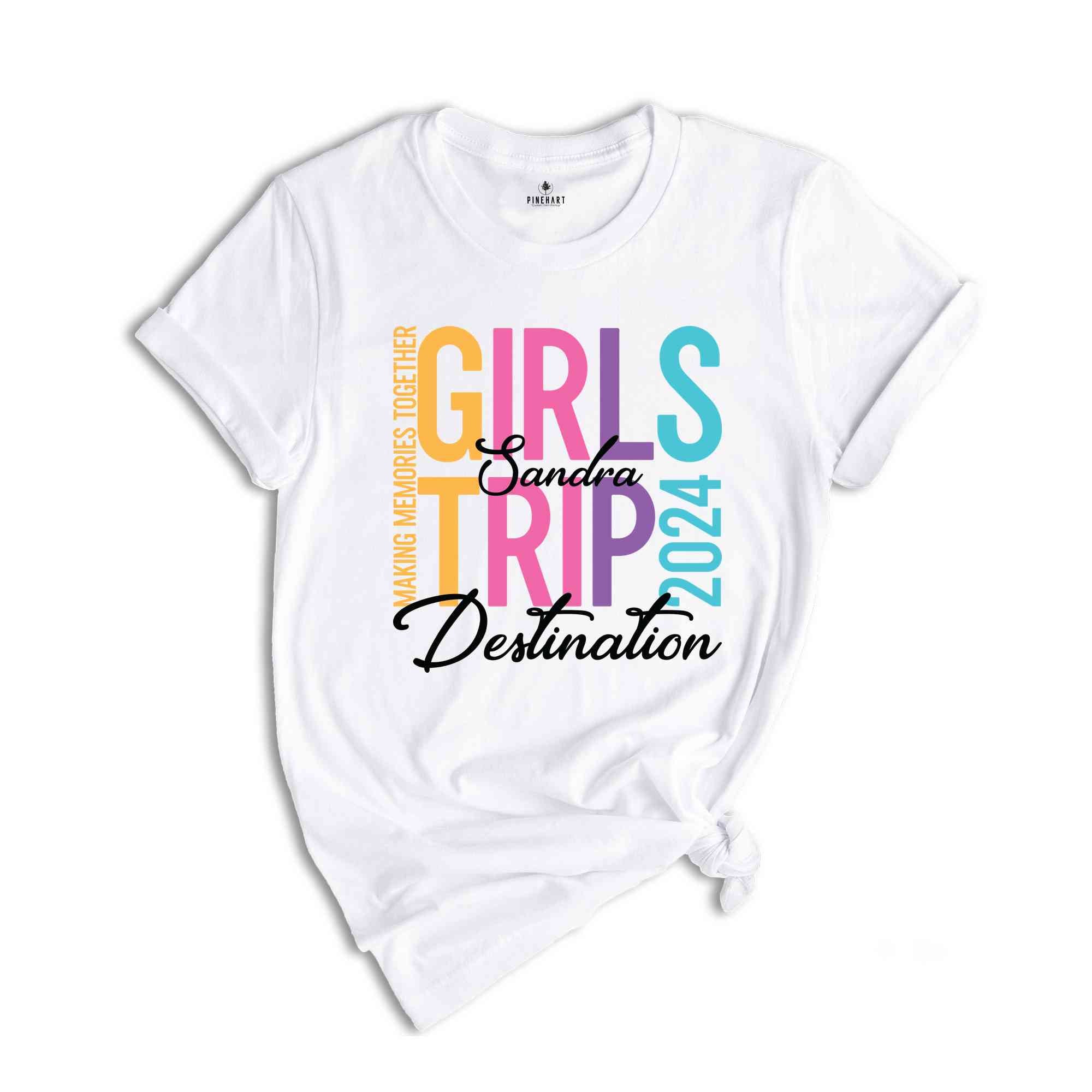 Custom Girls Trip 2024 Shirt, Personalized Girl Vacation Shirt, Weekend Matching Shirts, Beach Shirt, Summer Shirt, Vacay Mode Shirt