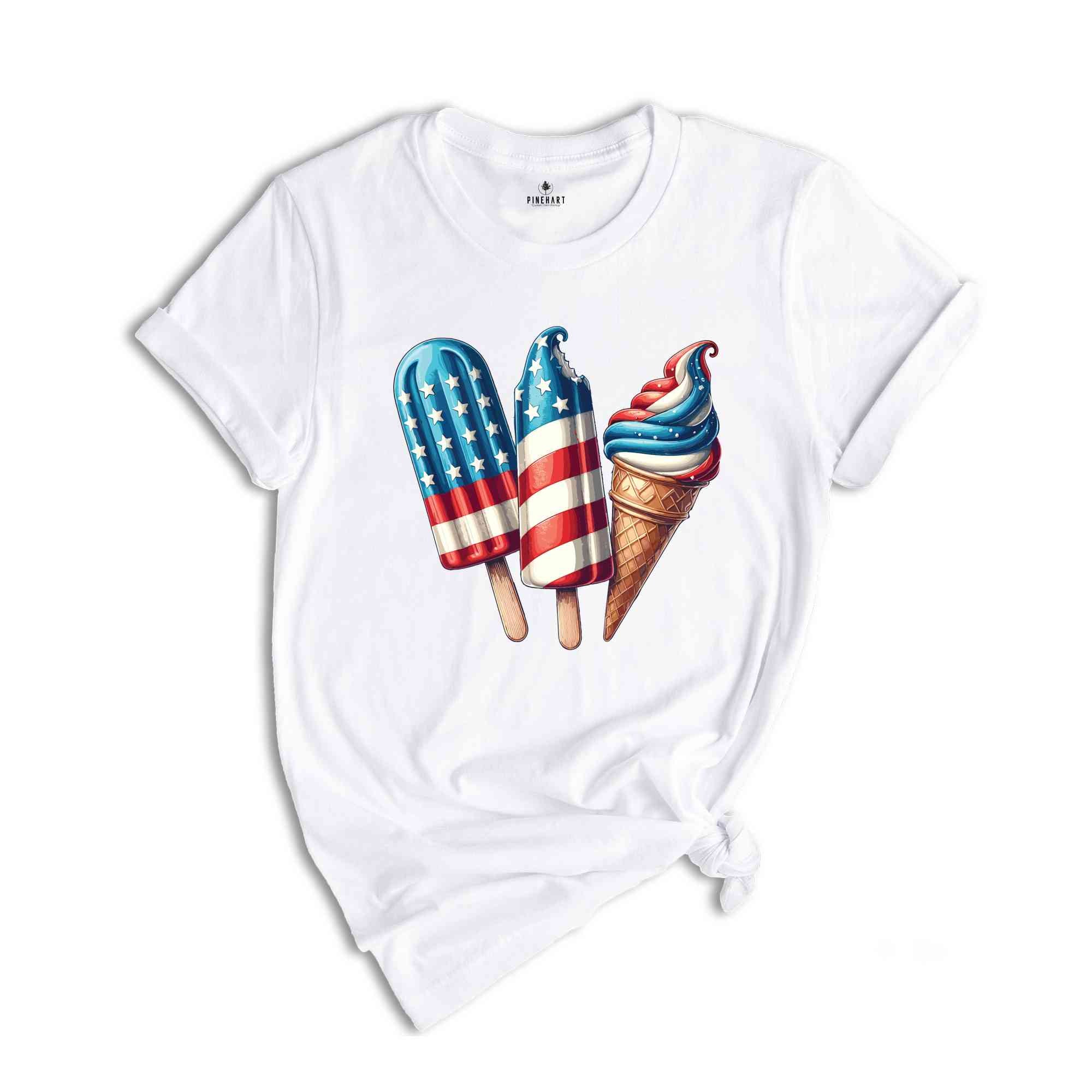 4th of July ice creams Shirt, 4th Of July Shirt, Memorial Day Shirt, Independence Day Shirt, Usa Flag Shirt