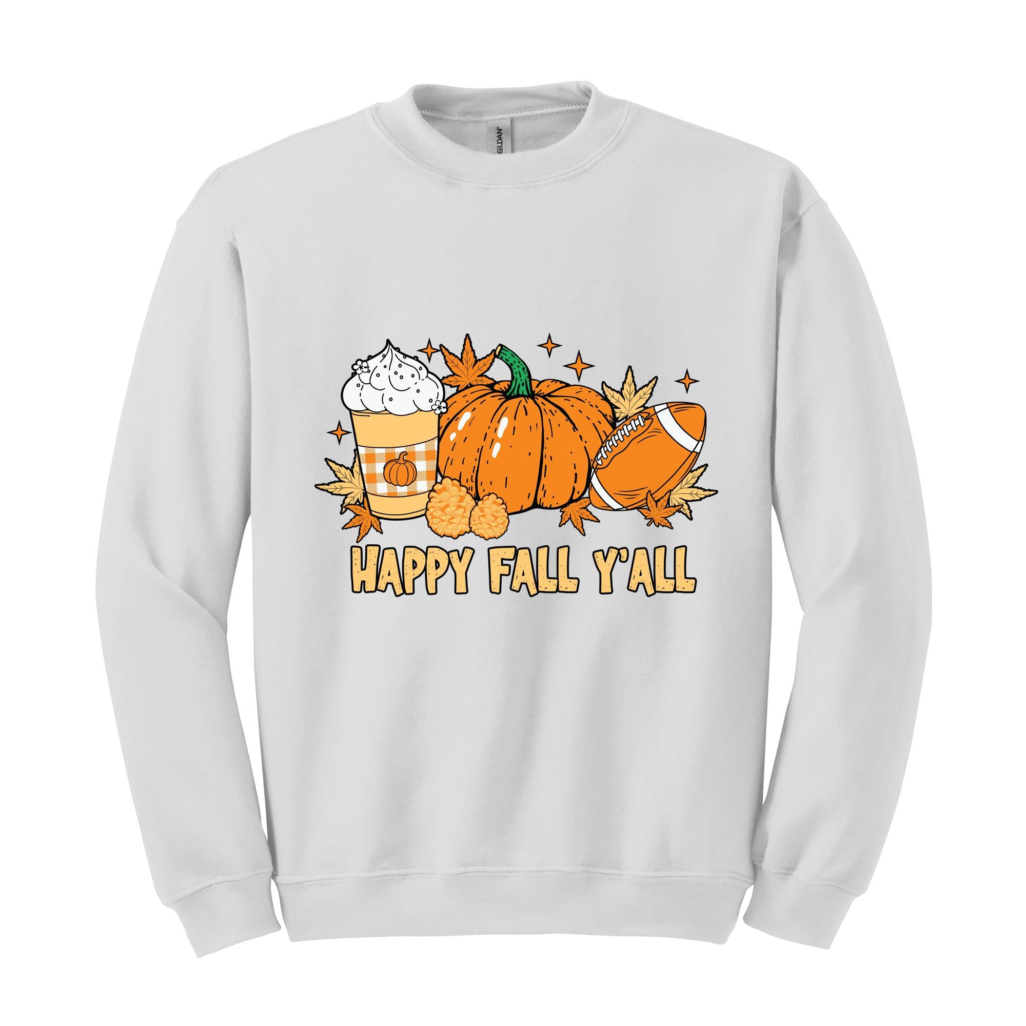 Happy Fall Yall Sweatshirt, Football Fall Pumpkin Sweatshirt, Thanksgiving Sweatshirt, Fall Sweatshirt, Autumn Sweatshirt, Pumpkin Season