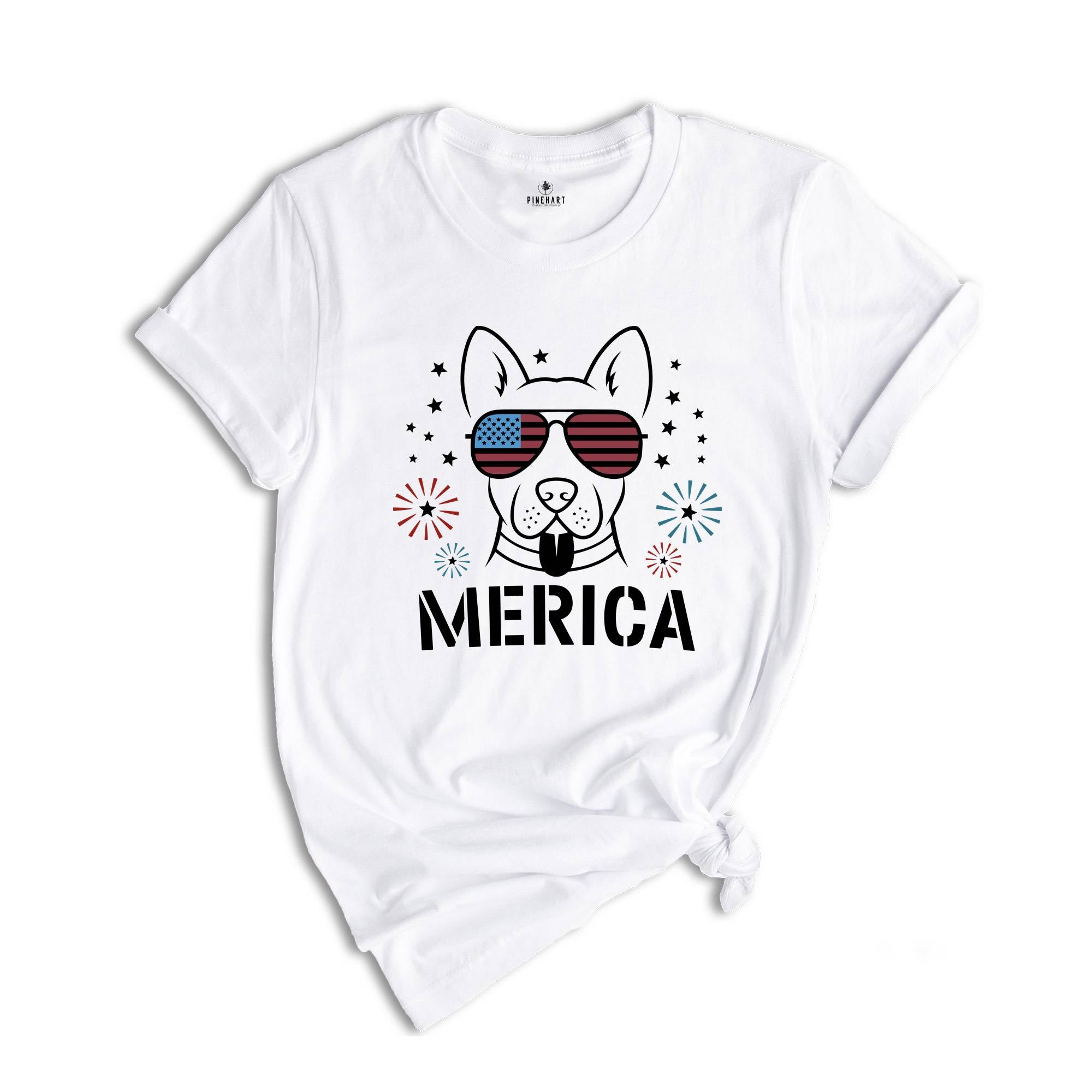 Merica Shirt, American Flag Shirt, Country Shirt, Election 2024 Shirt, Trump 2024 Shirt, American Shirt. Cute Dog Shirt