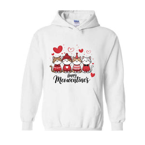 Happy Meowentines Sweatshirt, Funny Valentines Hoodie, Cat Lovers Hoodie, Happy Valentine Gift, Valentines Cat Hoodie, Cute Cat Hoodie