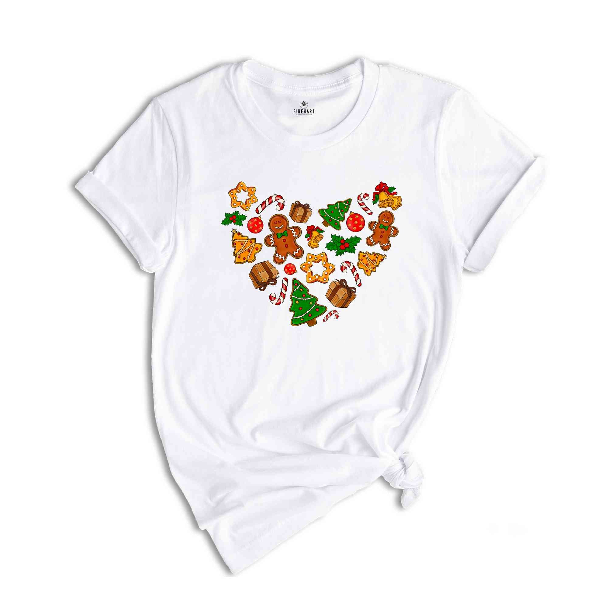 Christmas Gingerbread Heart Shirt, Gingerbread Shirt, Christmas Gift, Christmas Tree Shirt, Holiday Shirt, Santa Shirt, Christmas Shirt